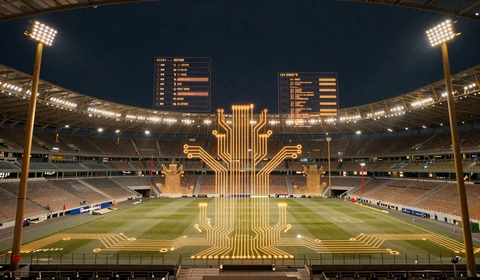 Bundesliga Stadion Cyberpunk Berlin Goldbet Sportwetten Hologramm