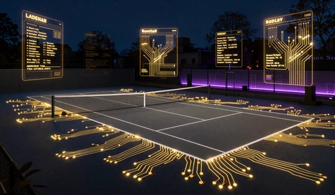Tennis Cyberpunk Court GoldBet Live Wetten Grand Slam Hologramm